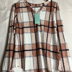 Plaid Long Sleeve Women's Top